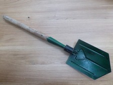 Vintage Army Style  Folding Spade Shovel With Wooden Handle