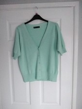 marks and spencer mint green short sleeves cardigan size 14