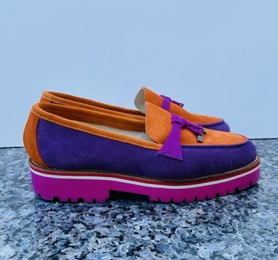 Girotti Italian Handcrafted Suede MultiColored Modern Moccasins Women s Sz 41