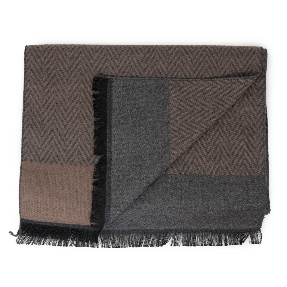 Sciarpa Invernale Uomo American Trends A Quadri, Morbida E Calda Come Il Cashmere, 180x30 Cm, Colore Arancione, Unisex, Regalo Ideale - 5