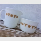 Pyrex Corning Vintage Butterfly Gold Creamer and Sugar Bowl Set