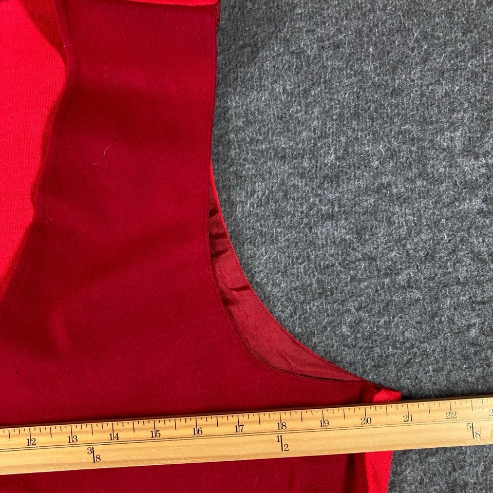 Vintage Mens Wool Vest Large L Red Gold Button Classic Elegant - Image 3 of 4