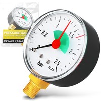 Manometer 63 Mm Druck 2,5 Bar 1/4 Unten Druckmanometer Armatur Wasserdruckmesser