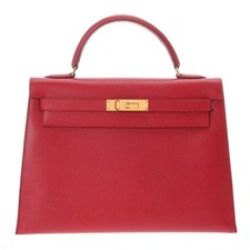 HERMES Kelly 32 Outer stitch 2WAY Rouge vif hand bag 800000138376000