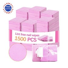 Lint Free Nail Wipes 1500Pcs Pink Nails Polish Remover Eyelash Extensions Glue