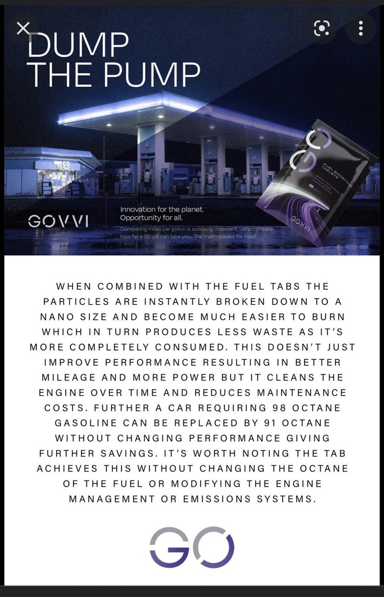 Pack of 3 GOVVI Fuel Boosting Tablets 5 Pack Improve MPG Power