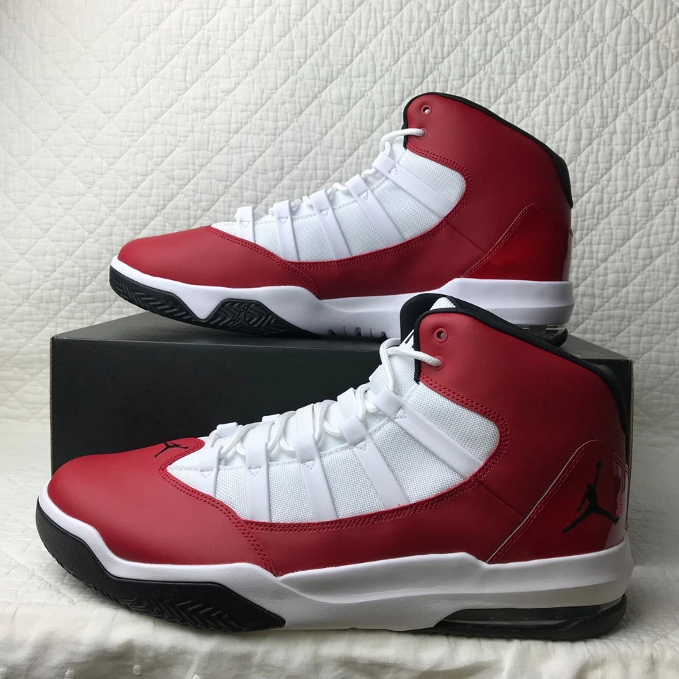 Nike Air Jordan Max Aura Zapatos Para Hombre Talla 15 Gimnasio Rojo/Blanco/Negro AQ9084-602 Foto 3 de 4