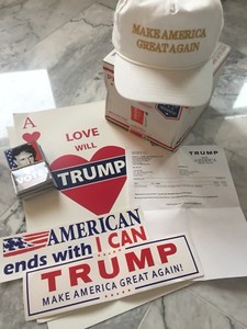 trump hat white and gold