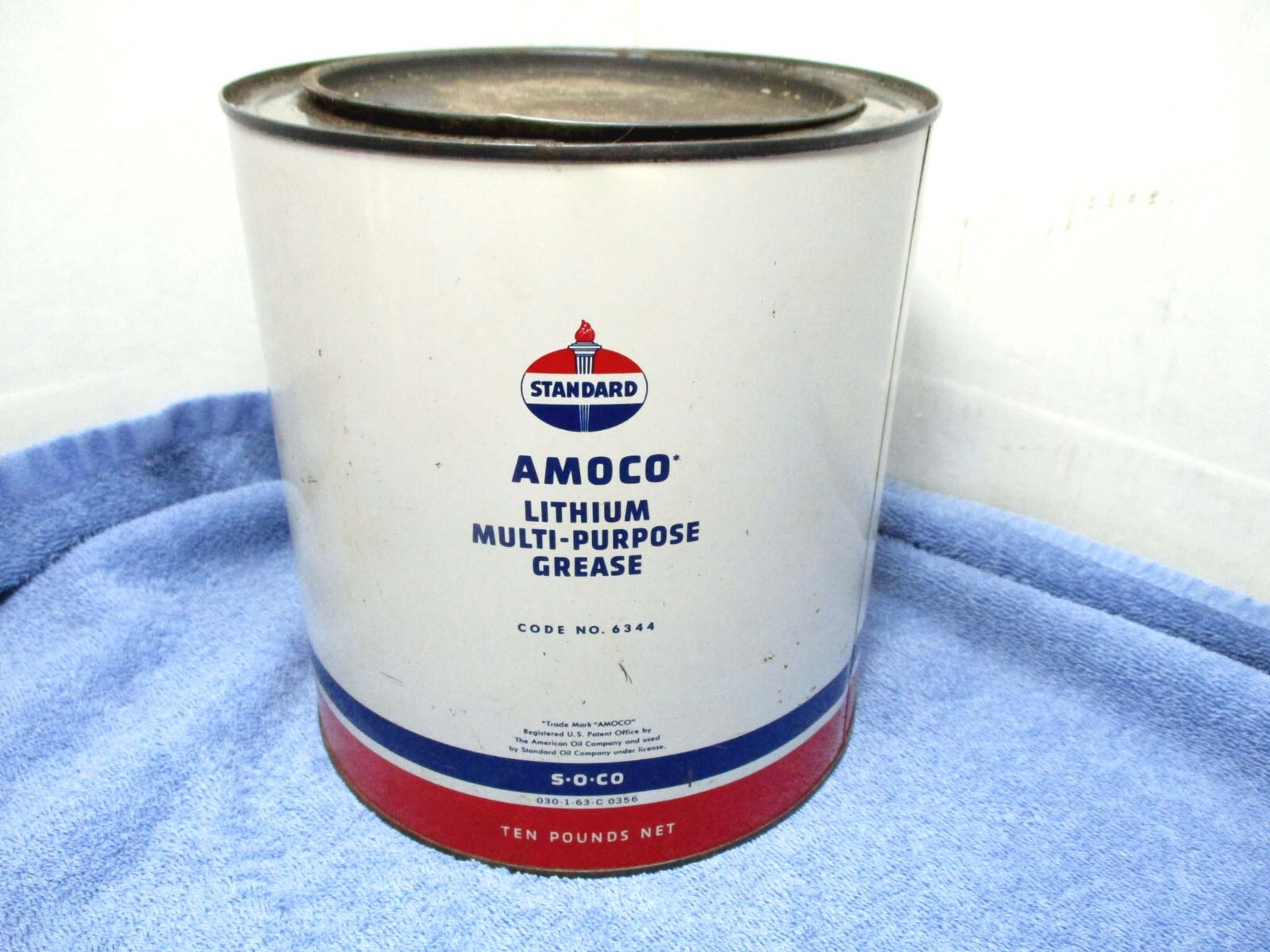 Vintage Amoco Standard Oil Grease Can 1 0 Pound Empty eBay