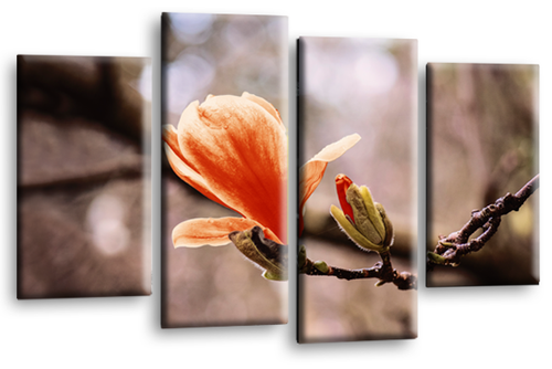 Floral Wall Art Pink Rose Living Room Framed Split Canvas Picture Flower Set 7 - Picture 6 of 36