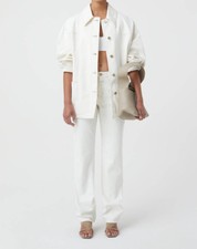Closed Seaming Detail Jacket In Creme - Size S