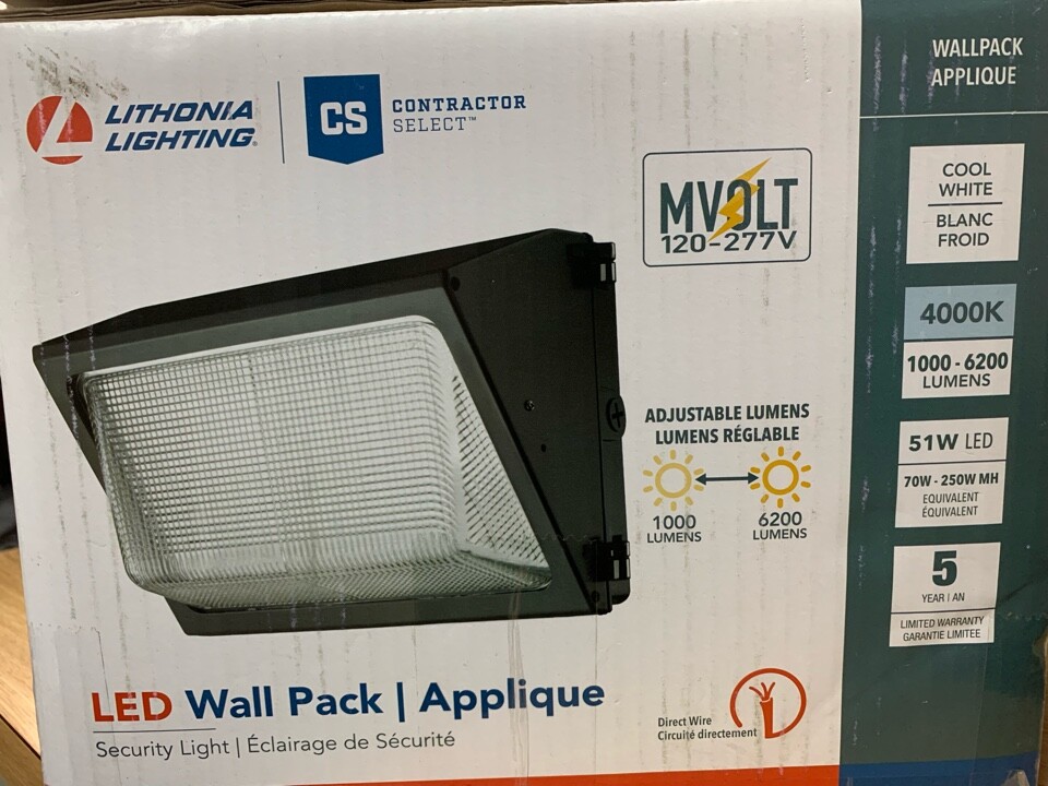 Lithonia Lighting 6200-Lumen 51-Watt Bronze LED Wall Pack Light Lithonia Lighting 6200-Lumen 51-Watt Bronze LED Wall Pack Light