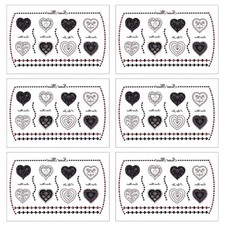 6 sheet Temporary Tattoos Tribal Hearts Tattoo Body Face Tattoos Waterproof