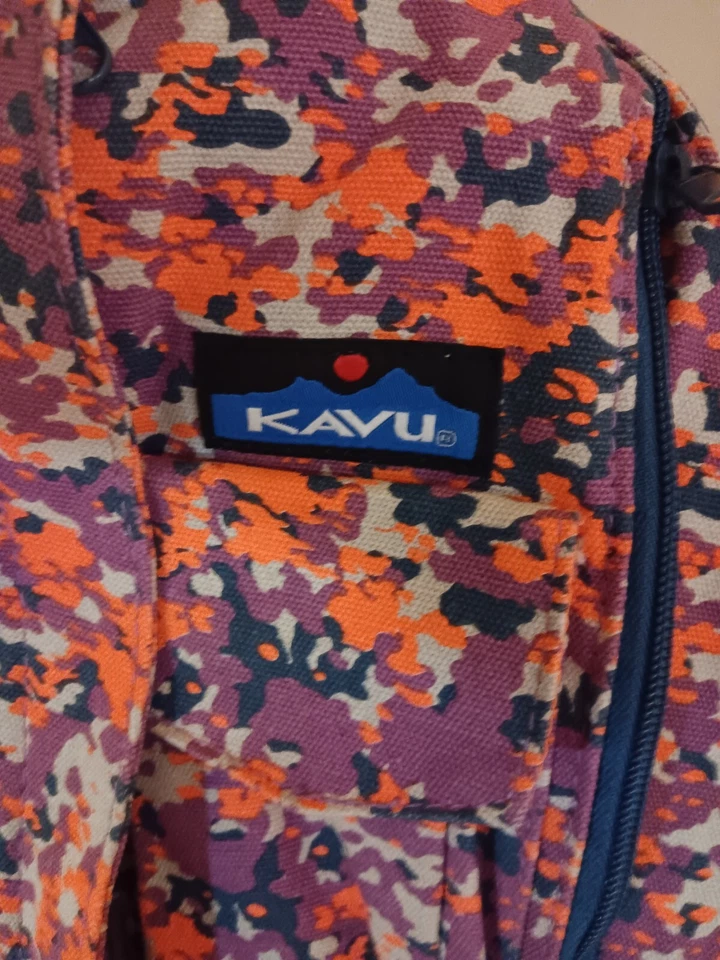 Kavu Rope Sling Bag Crossbody Purse Backpack Purple/ Gray / Salmon Hiking - Image 2 of 4