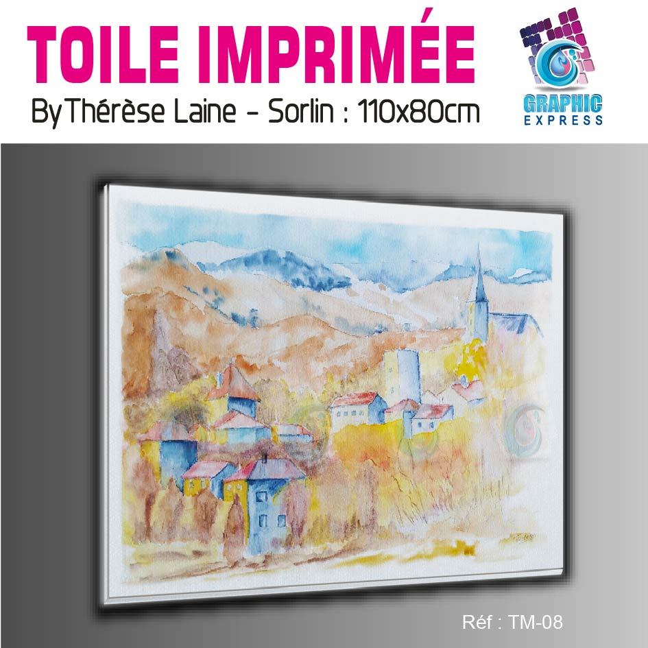 Toile imprimée 110x80 cm paysage montagne nature TM-09 pour décoration murale