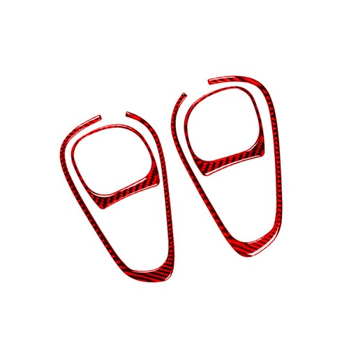 4x Tapa de altavoz de manija de puerta delantera de fibra de carbono roja para Fiat 500L 2014-2017 - Imagen 5 de 12