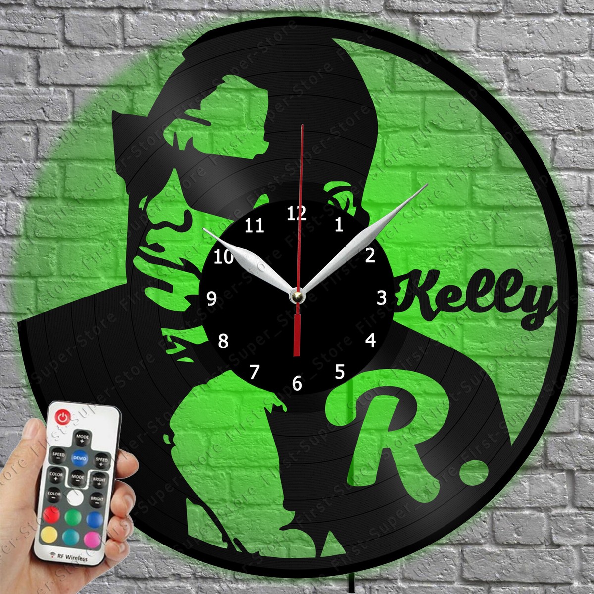 LED Clock R_Kelly Vinyl Record Wall Clock Led Light Wall Clock 