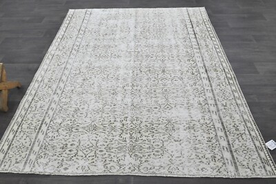 Oushak Turkish Vintage Rug 6x7 Kilim Rug Anatolian Handmade Boho Decor BEIGE