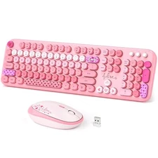 Wireless Keyboard and Mouse Typewriter Full Size Keyboard with Number Pad and...