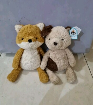 Jellycat TUFFET FOX NWOT [RETIRED] TUFFET DOG NWT RARE bundle Set