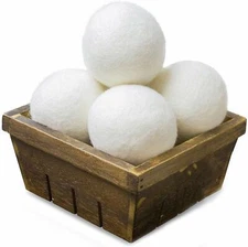 SnugPad Wool Dryer Balls Natural Fabric Softener 100% Organic, 4-Pack
