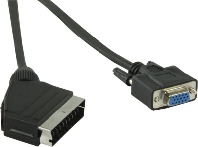 Value Line (VLVP31550B10) 1 Meter schwarz SCART auf VGA 15-Pin Kabel