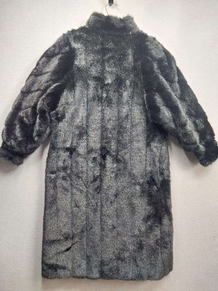 Abrigo de piel sintética Olympia de colección para mujer pequeño negro visón sintético elegante discoteca clásico  Foto 4 de 4