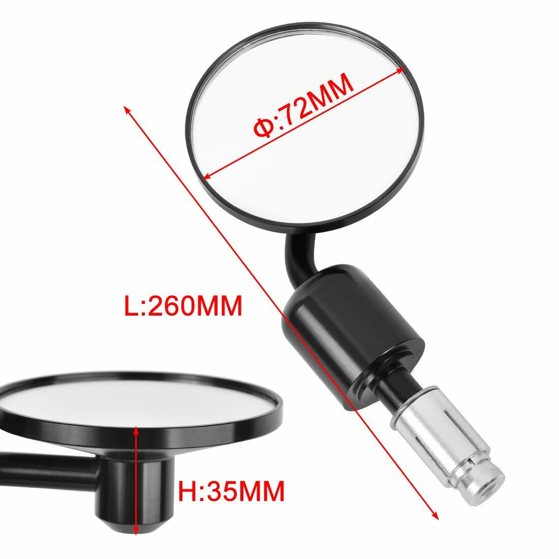 Black Round 7/8" Bar End Mirrors For Motorcycles – Cafe Racer, Bobber Style
