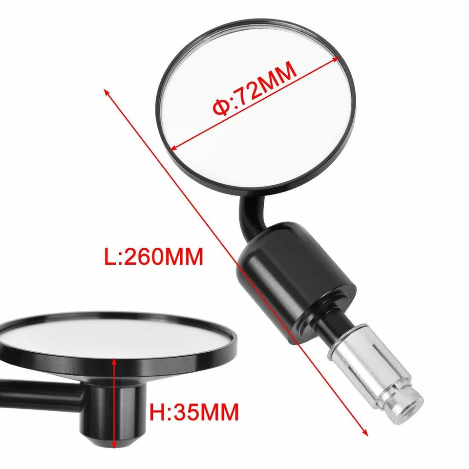 Espejos retrovisores laterales negros redondos para motocicleta Suzuki TU250X 7/8" extremo de barra EE. UU. Foto 4 de 4