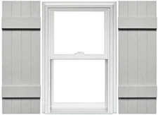 Mid America Board and Batten 14" 4 Board Joined Vinyl Standard Shutter (1 Pair)