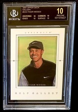 Rare POP. 2. Tiger Woods ‘BLACK LABEL’ Rookie Card. 2001 Upper Deck Golf. BGS 10