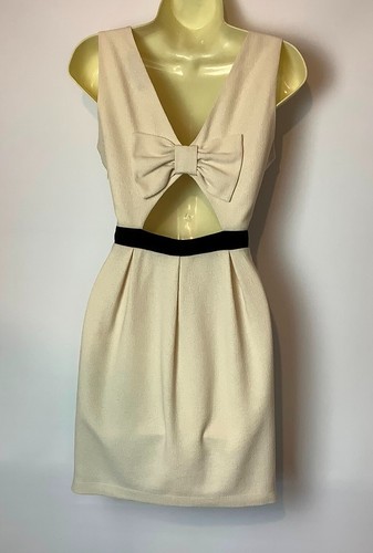 LUXE Short Shimmery Ivory Occasion Dress Feature Back 10 - Picture 10 of 12