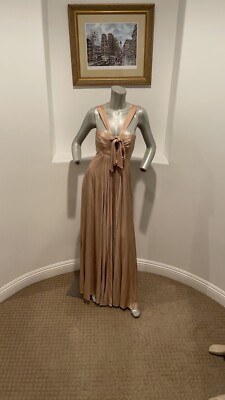 BCBGMAXAZRIA Halter Gold Maxi Dress Size S | eBay