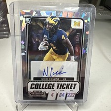 2021 CONTENDERS DRAFT PICKS NICO COLLINS CRACKED ICE RC COLLEGE TICKET AUTO #/23
