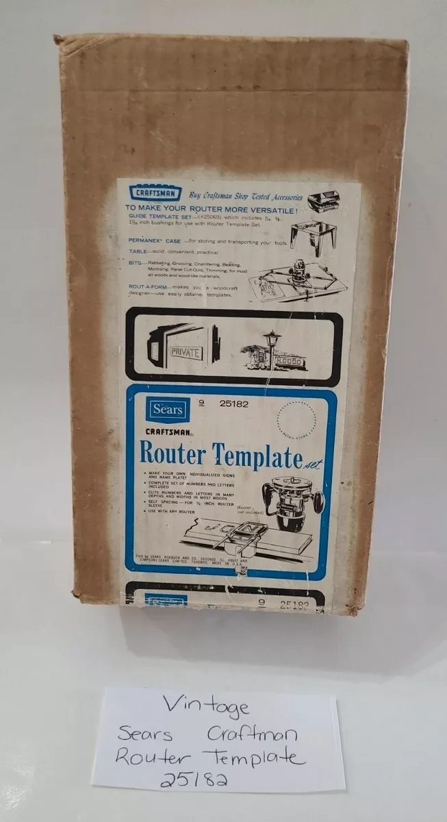 CRAFTSMAN ROUTER TEMPLATE SET #9-25-1 821 - NUMBER, LETTER & PUNCTUATION  MARKS