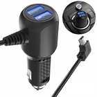 Universal Mini-USB GPS Car Charger Power Cable Cord 2 USB Phone Charging Adapter