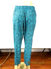 COLDWATER CREEK SZ L-14 Natural Fit NWOT Polyes/Spand Turquoise Woven Pants