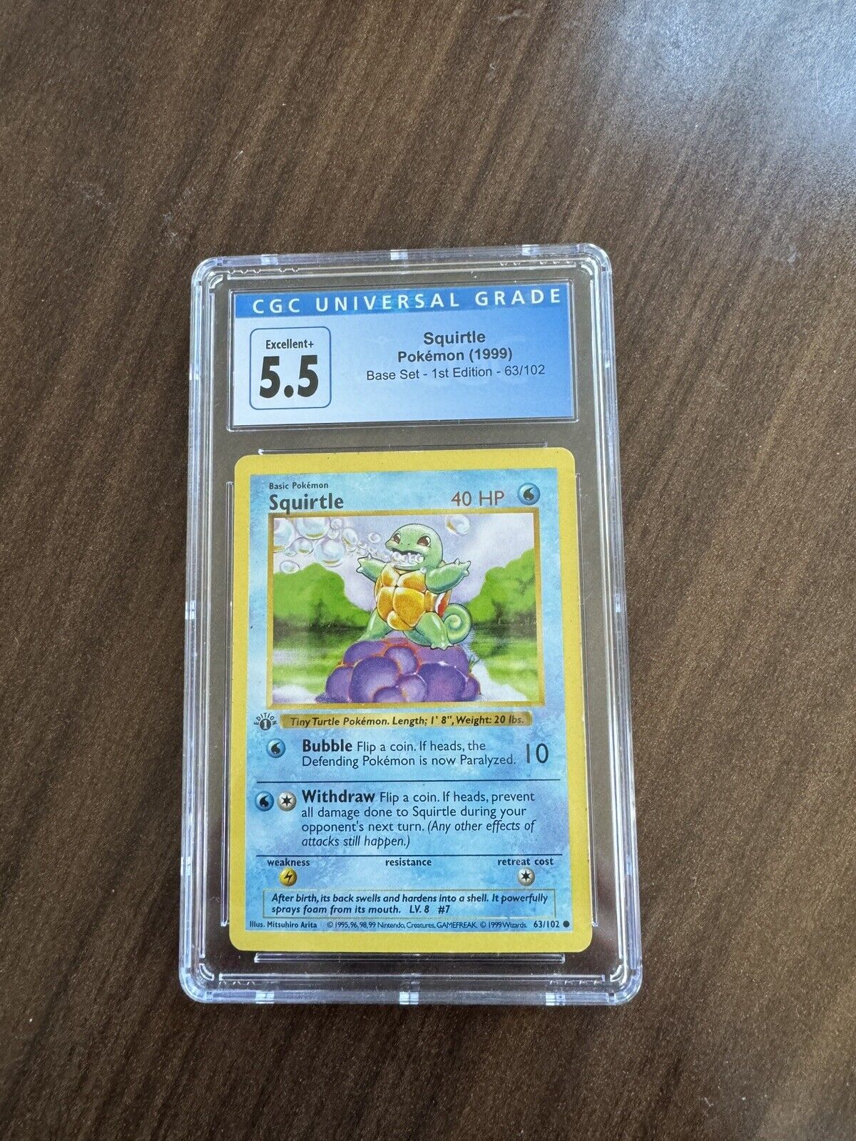 Pokémon TCG Squirtle Base Set 63/102 Regular 1st Edition Common