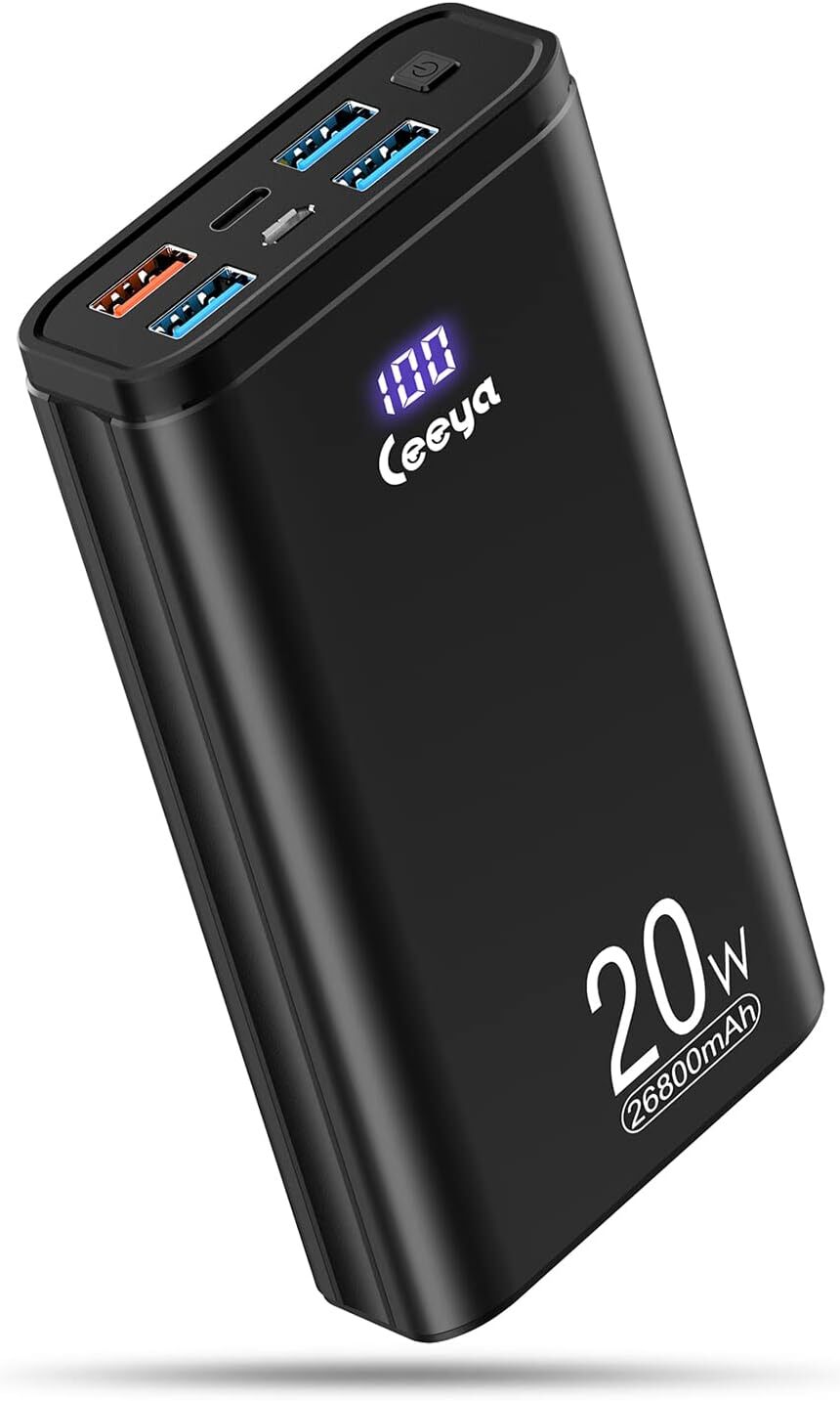 Portable Charger 26800mAh with 20W PD High-Speed USB C Power Bank for Fast Charging on All Devices-image
