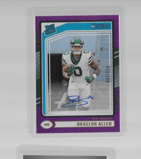 2024 Donruss Braelon Allen Rated Rookie Purple Press Proof Auto /150