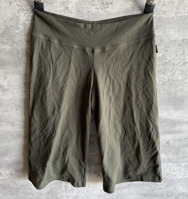 KOS USA Olive Green Tactel Blend Activewear Yoga Compression Shorts Size L