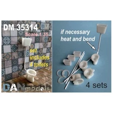 Dan Models 35314 Scale 1:35 Accessories for Diorama. Toilet (kit #2) 4 pcs