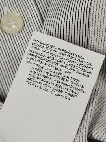 Authentic Gianni Versace Dress Shirt Men 17.5 Striped Formal Button Preppy White - Picture 13 of 16