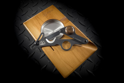 Fox Knives 749/1 BSW Wooden Support w/ Cigar Cutter and Stainless Steel Ashtray