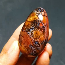 HOT61.9G Natural Polished Banded Agate Crystal Madagascar 5162+