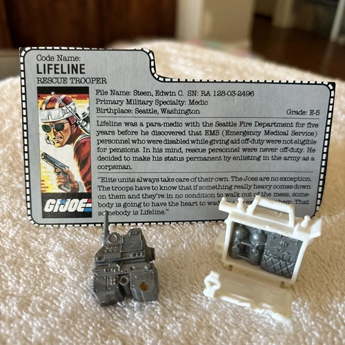 Vintage GI Joe ARAH Lifeline Accessories Medic Case Backpack Plus Card