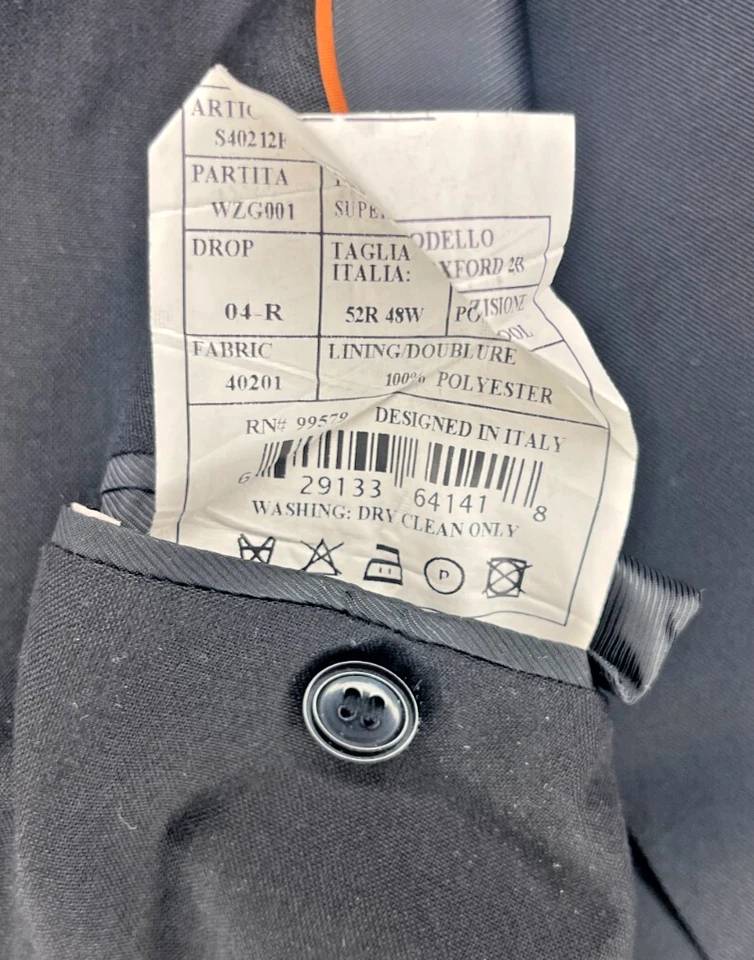 Abrigo/Blazer deportivo Ferretti Uomo negro 2 botones 100 % lana para hombre talla 52R Foto 4 de 4