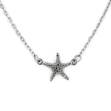 Starfish Charm Necklace Adjustable Cable Chain 18.5" - 20.5" Silver 9033-308