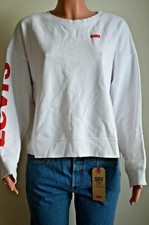 Levi's Logo Weekend Crewneck Sweatshirt White NWT Style 696290005