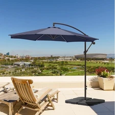 10ft Cantilever Patio Umbrella Outdoor Pool Offset Hanging Market Umbrella NAVY